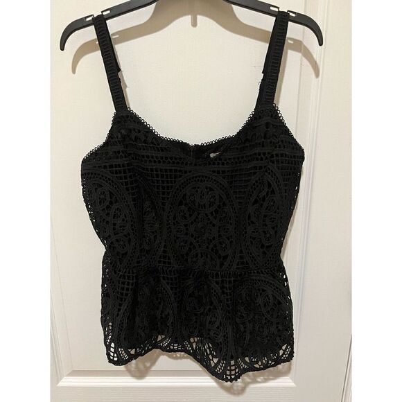 Skies are Blue Black lace Tank top zip back size L - Picture 1 of 7